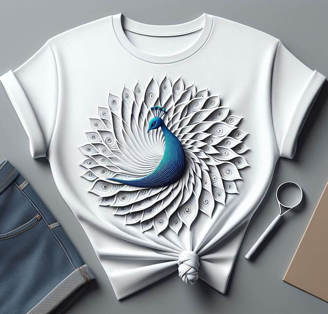 White Peacock Splendor T-Shirt