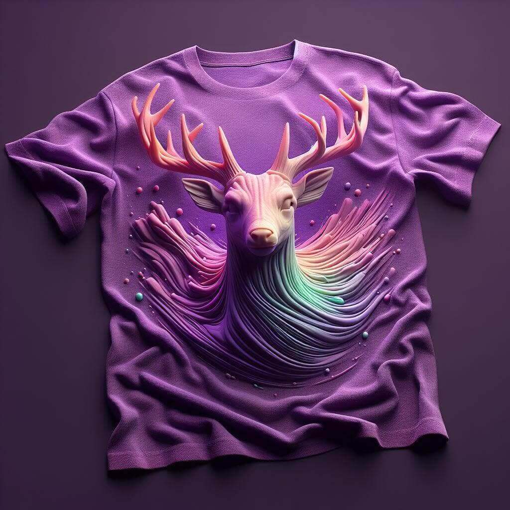 Beautiful Deer Purple T-Shirt - Graceful and Stylish