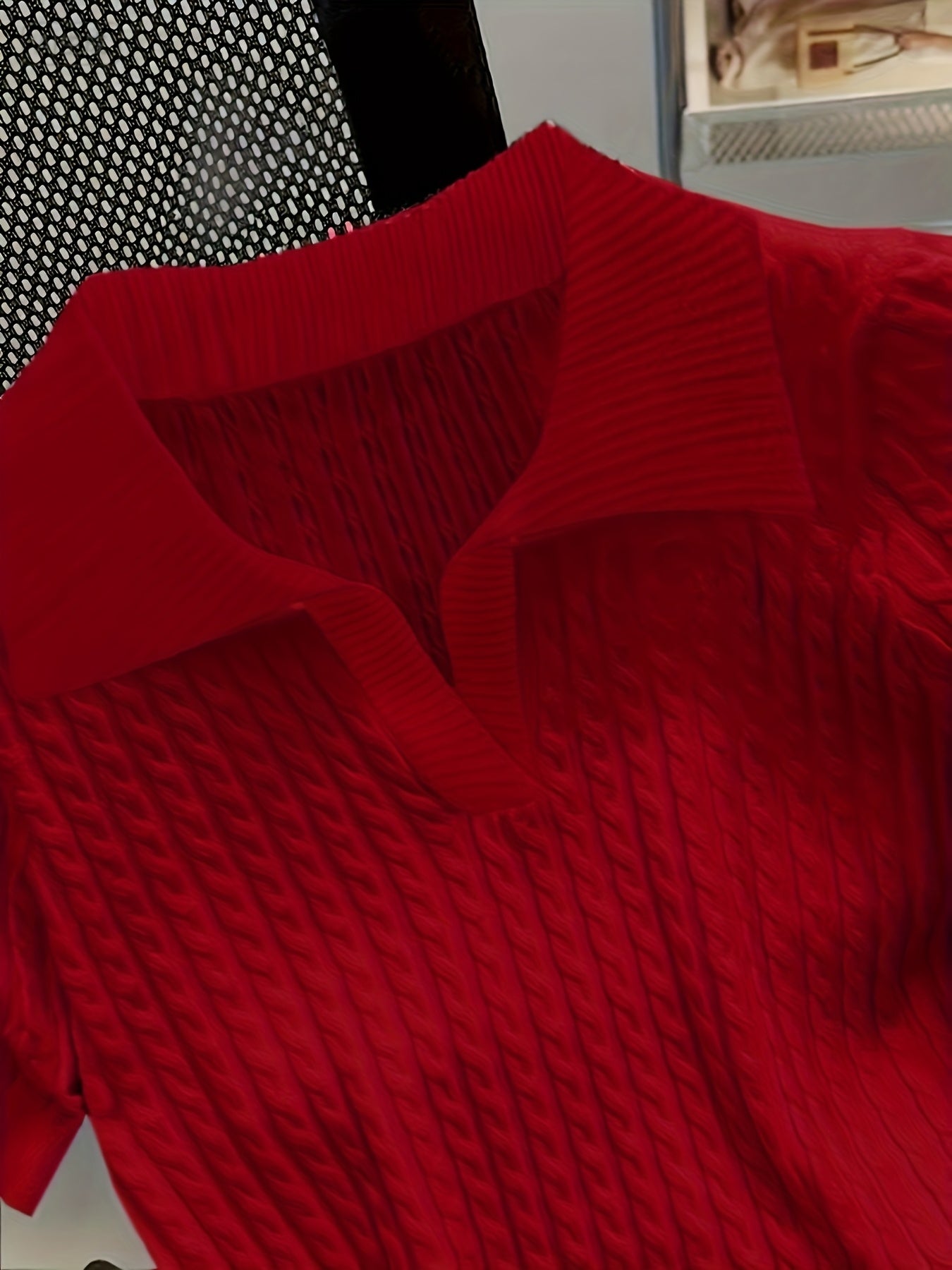 Tenggongchi Directional ZD0411520 Temperament Lapel Top Summer Loose Twist Short-Sleeved T-Shirt (No Additions)