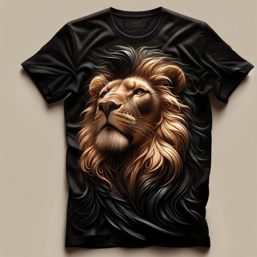 Black Smooth Lion T-Shirt