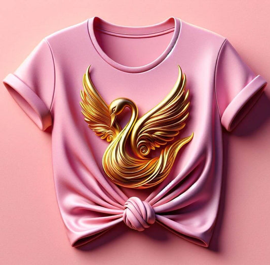 Blush Pink Swan Elegance T-Shirt