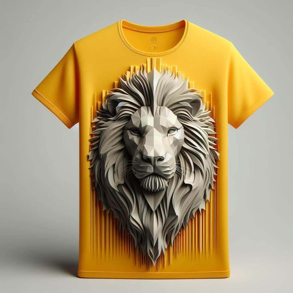 Amazing White Lion On Yellow Tee Majestic And Striking