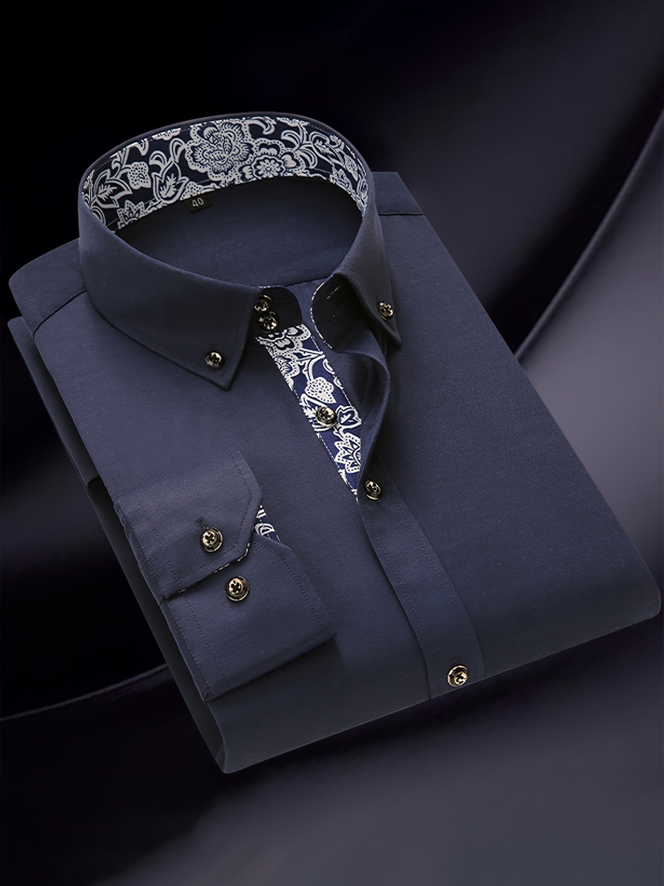 A High-Quality Long-Sleeve Dress Shirt with And Porcelain Buttons, a Gift for Dad