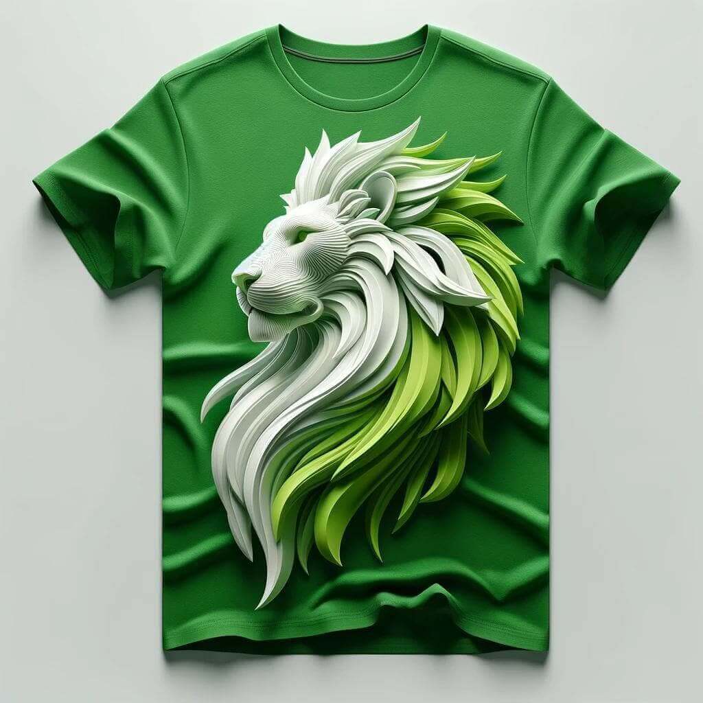 Abstract Fire Lion 3D T-Shirt