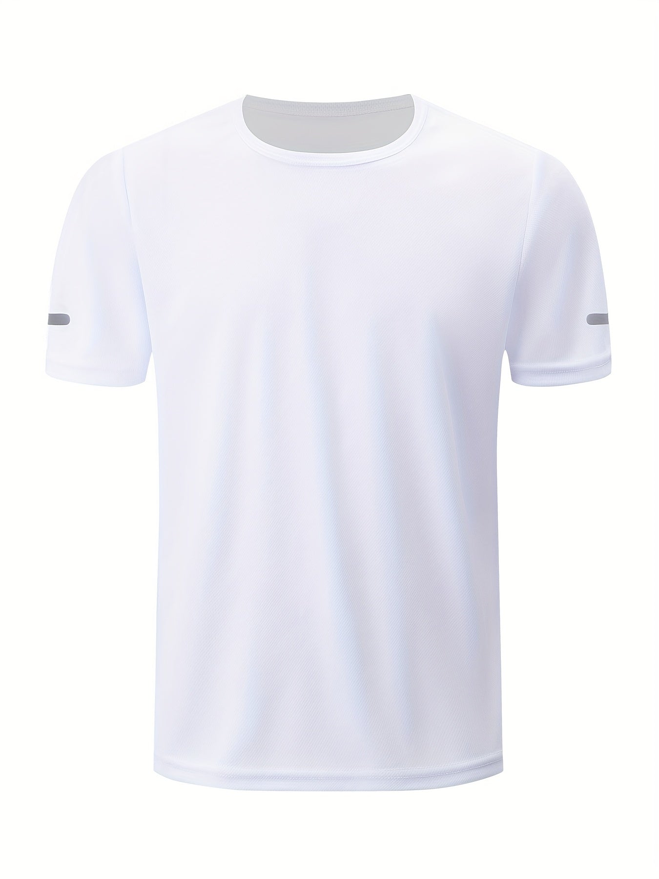 4pcs Summer Breathable Quick-Dry T-Shirts with Reflective Strips for Men's Running, Fitness Training, Short Sleeve Round Neck Tops