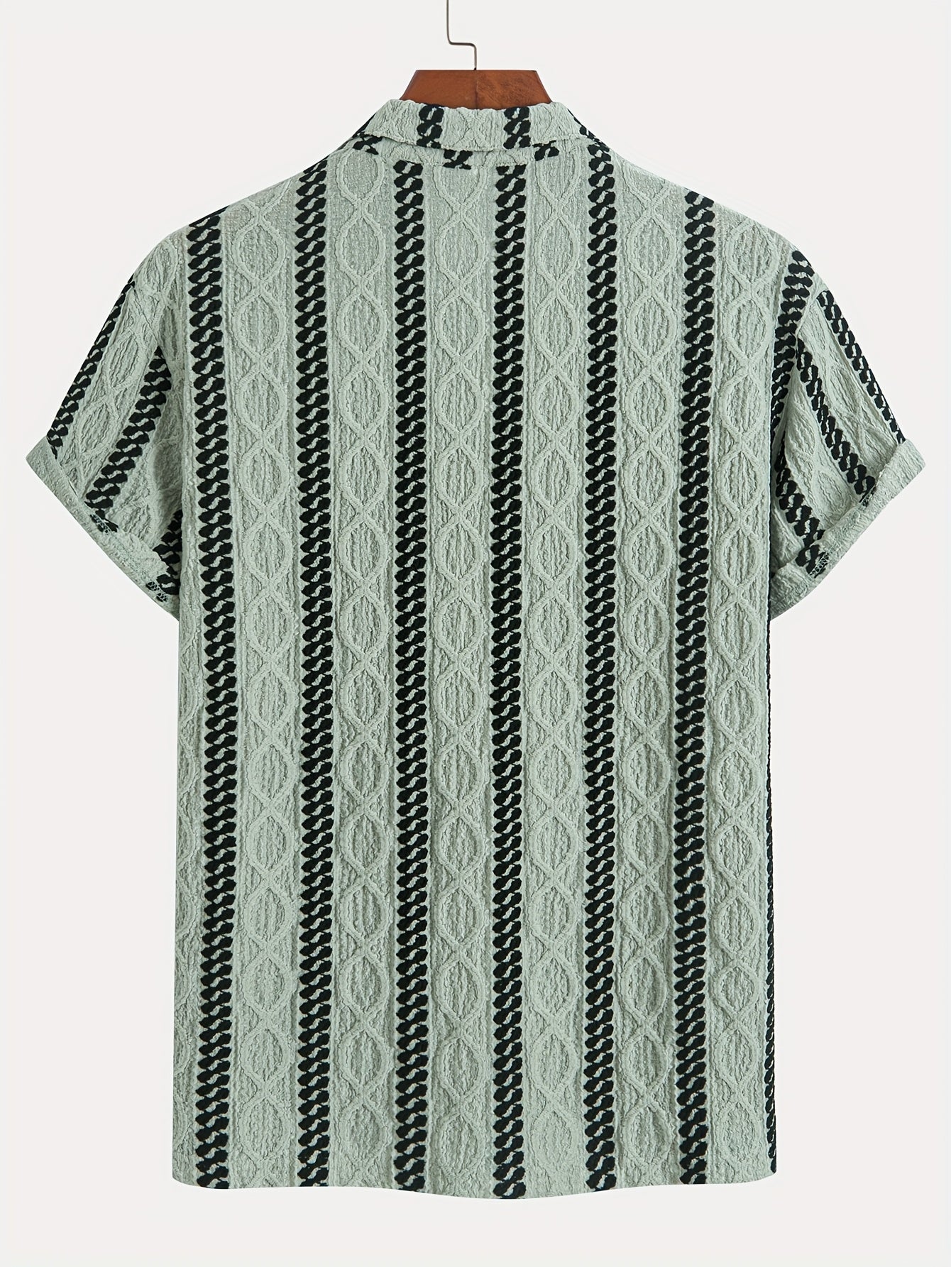 [Men's Knit Polo Shirt] Men's Summer Jacquard Knit Polo Shirt - Lightweight Breathable Short-Sleeve Design - Ideal Casual Outfit for Warm Weather - Perfect for Everyday Wear