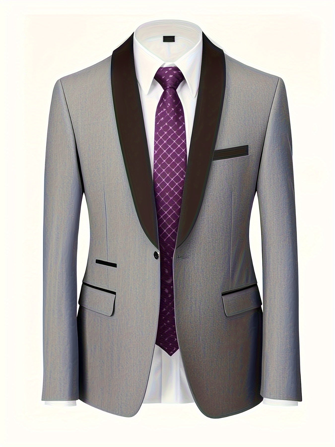2pcs Men's Suit Fashion Set Jacket Suit and Trousers Elegant Business Casual Banquet Party