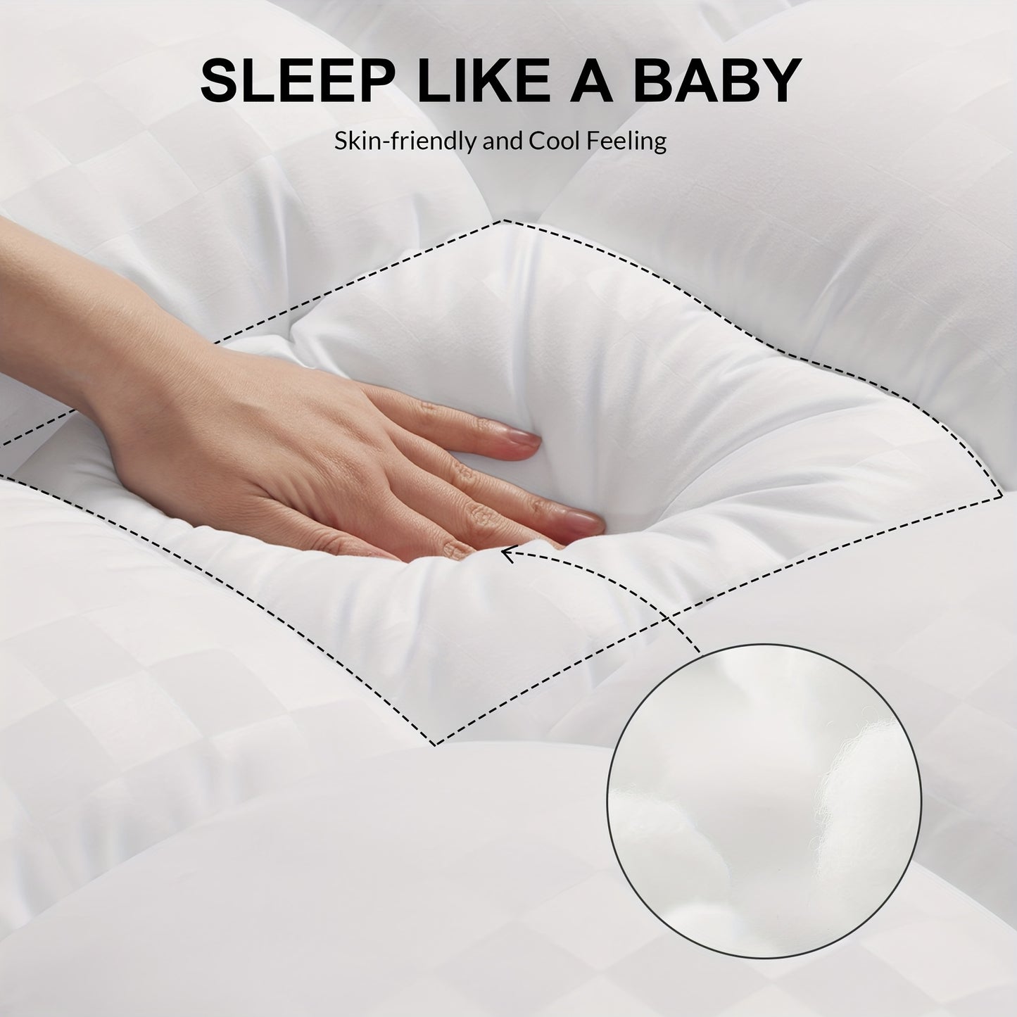 Ultra Plush Cooling Mattress Topper - Featuring a Baffle Box Design, Soft Support, Washable Polyester, Suitable for Mattresses with Depths of 8-21 Inches, Extra Thick Mattress Topper, Comfort Layer, Luxurious Texture, Long-Lasting Polyester