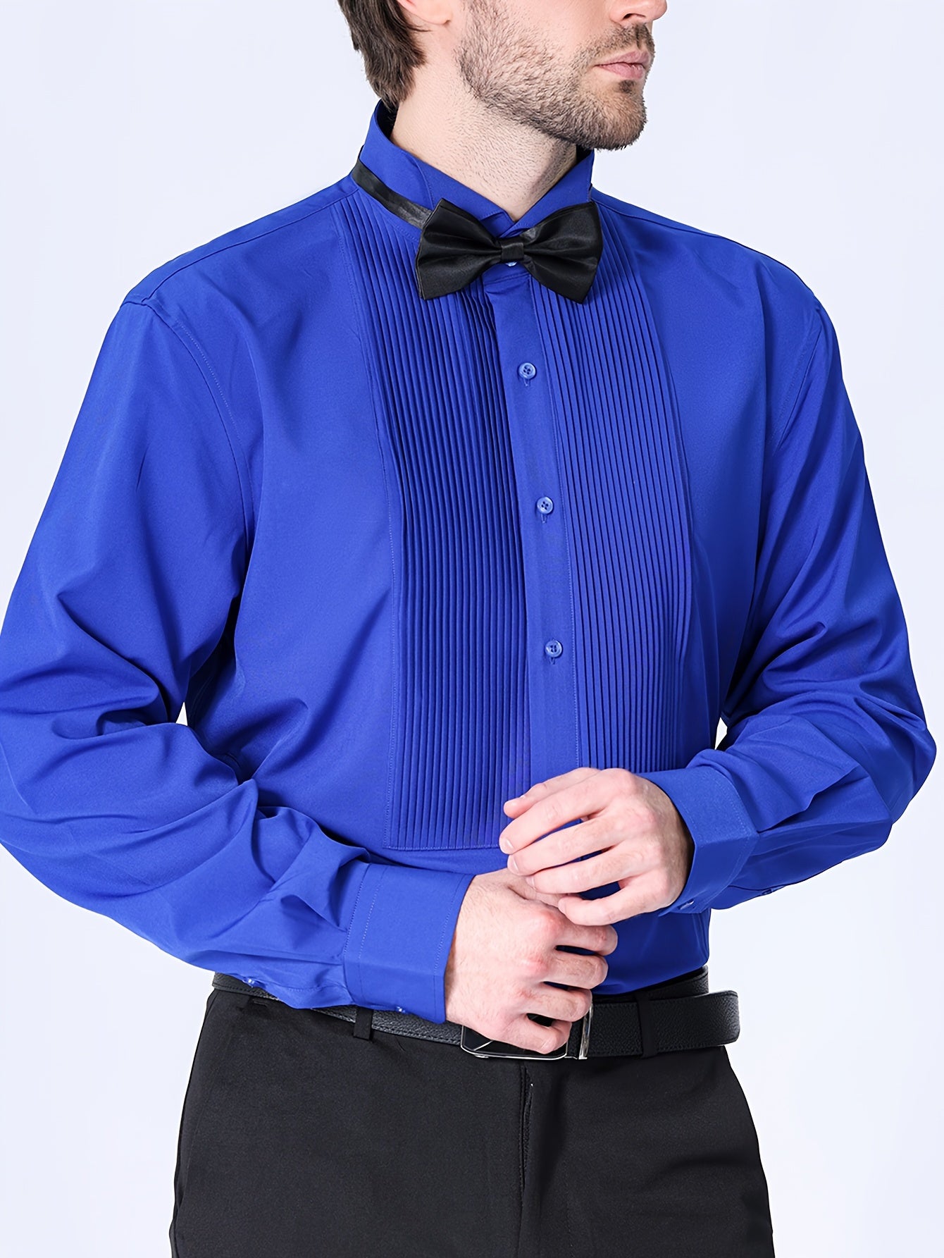 [Elegant|Premium] Elegant Premium Men's Formal Dress Shirt | Wedding & Party Button-Up Collar | 6 Colors | Long Sleeve Groomsmen Prom Business Attire