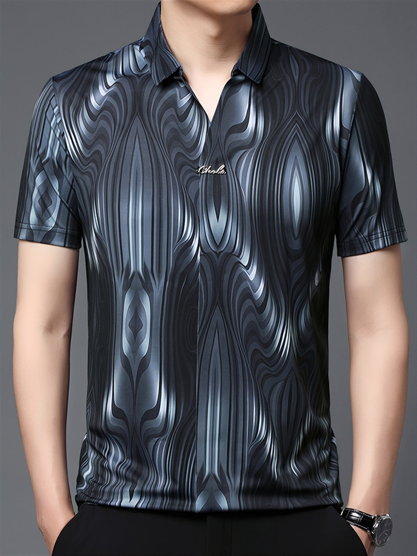 [Summer Polo Shirt] Stylish Summer Men's Short-Sleeve Polo Shirt | Vibrant Patterns, Casual Half-Buttoned Top | Perfect for Everyday Wear, Father's Day Gift for Dads, Husbands, Boyfriends