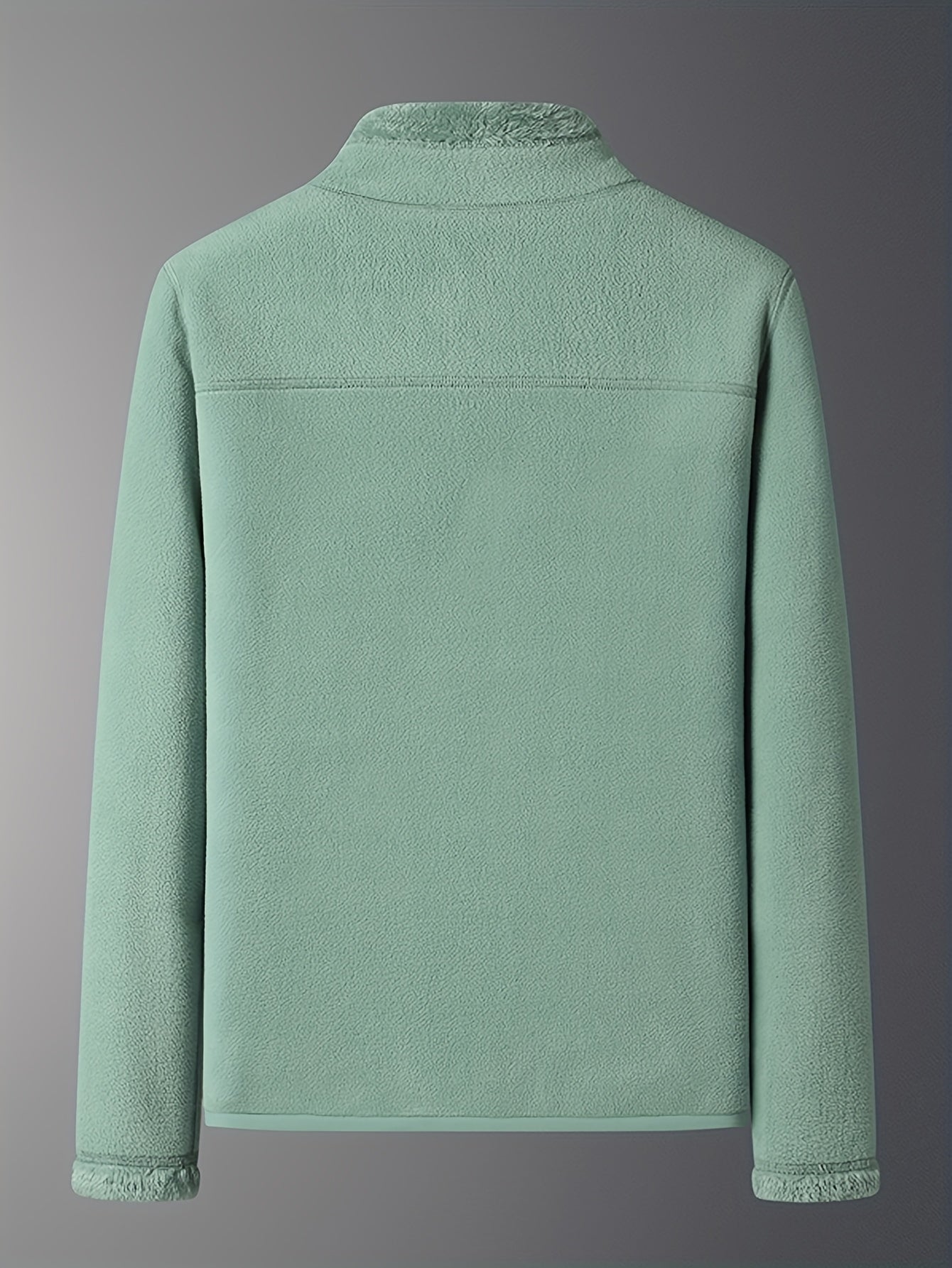 Women's Fashion Solid Color Warm Fleece Jacket, Autumn Winter Comfortable Thickened Reversible Fleece Jacket