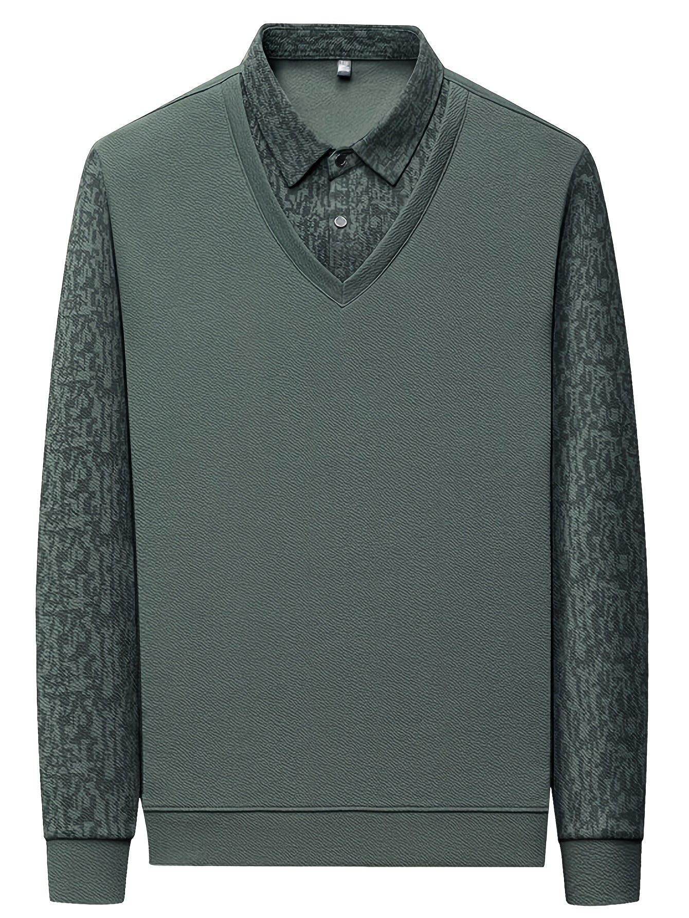 [Golf Collar T-Shirt] Men's Long Sleeve Golf Collar T-Shirt - Spring/Summer Casual Fashion Elegant High-End Comfortable Skin-Friendly Business Minimalist Style Textured Fabric