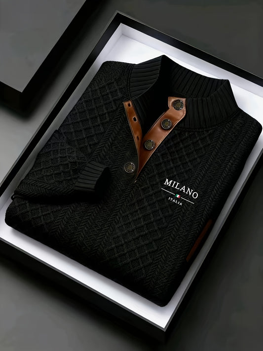 The [Pearson OBM] Men'S Autumn And Winter Christmas High-Neck Jacquard Knitted Sweater Is a Casual Style Made from a Heavy 280G/M² Fabric with Random Textures. It Features a Mature And Stylish High-Neck Pullover Design