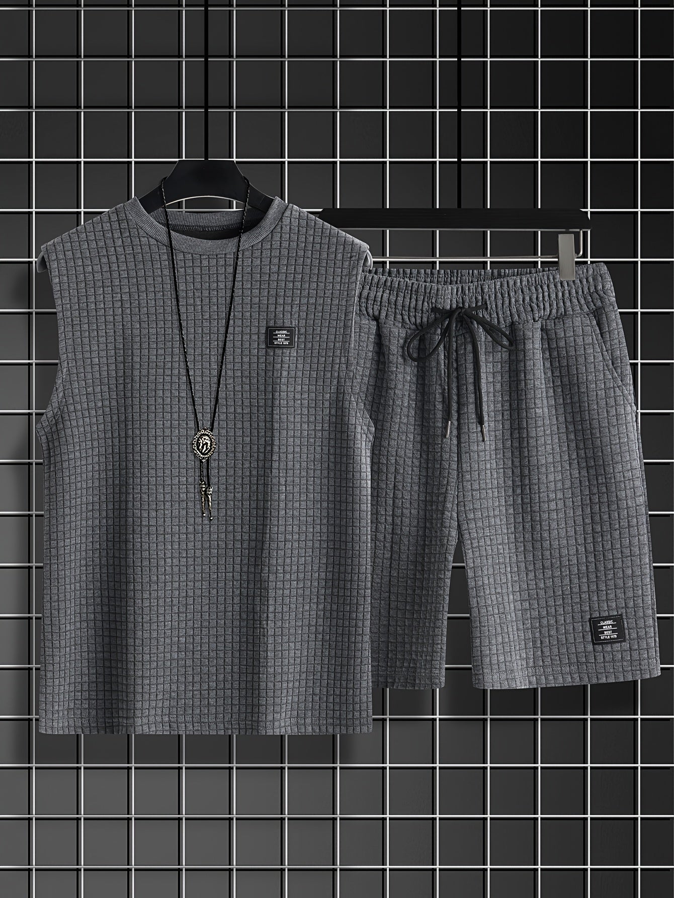 Summer Men'S Fashion Casual Suit Sleeveless Vest + Shorts Two-Piece Suit