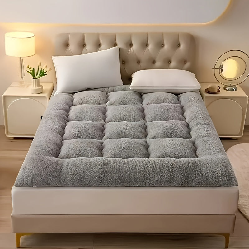 Ultra-Soft Fleece Mattress - Thick, Portable, And Foldable, Suitable for Dorms, Bedrooms, And Hotels - Machine Washable, Mixed Colors - Christmas, Back-To-School Season, New Year