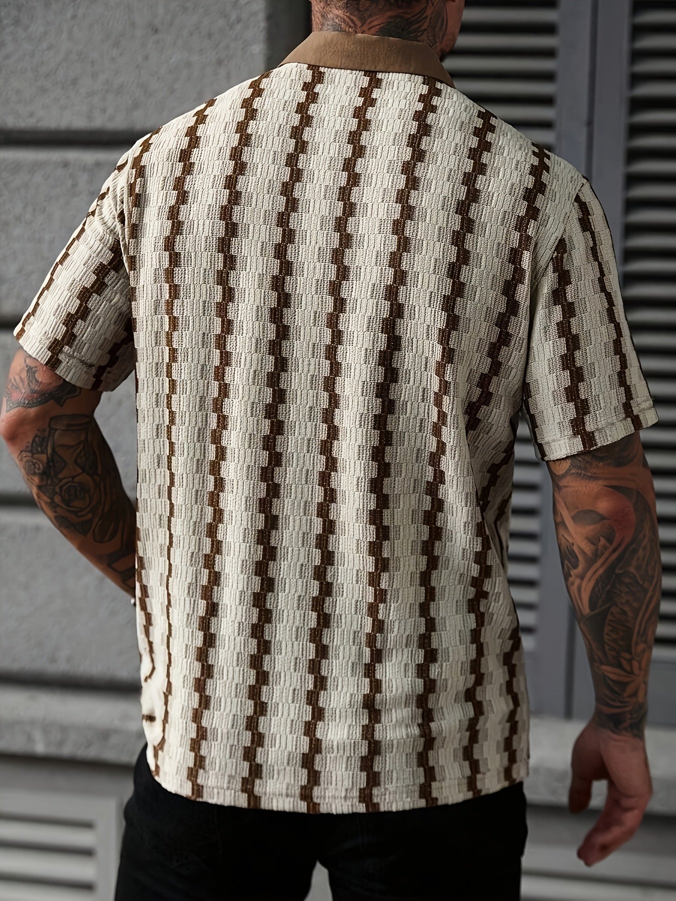 [Men's Stripe Shirt] Men's Fashion Casual Short-sleeved Shirt - Summer Color Stripe Shirt