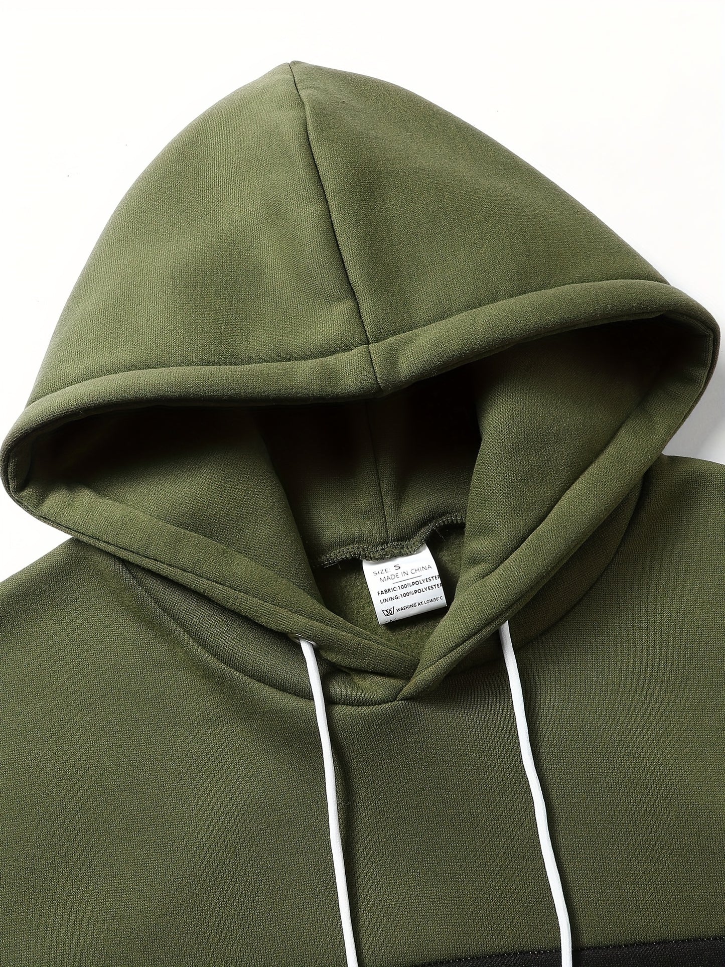 [Color Block Hoodie] Men's Color Block Hoodie - Casual Pullover with Kangaroo Pocket, Long Sleeve, Machine Washable