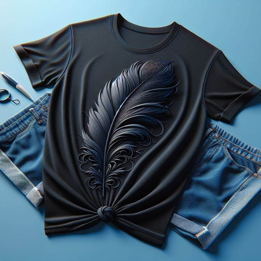 Free and Fearless Black Feather Women T-Shirt