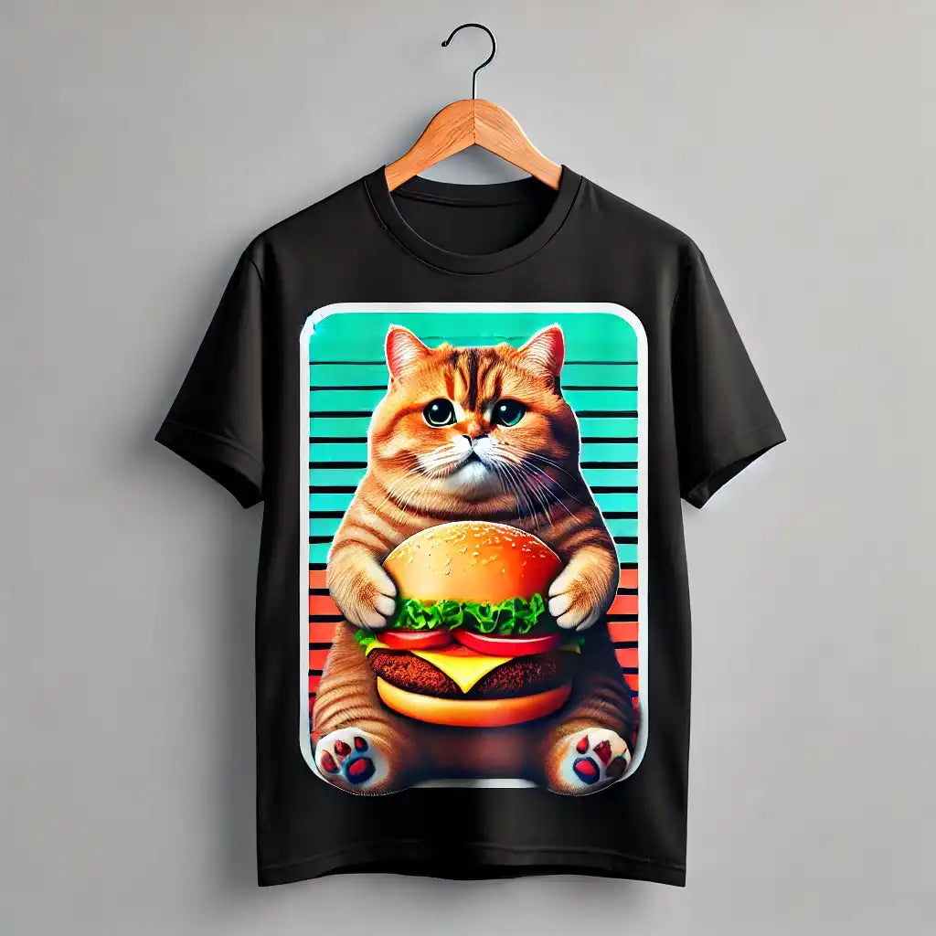 Cat Burger Feast Tee for Men and Women