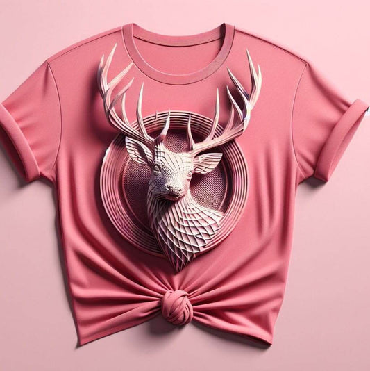 Grace with Power Pink Divine Deer Women T-Shirt