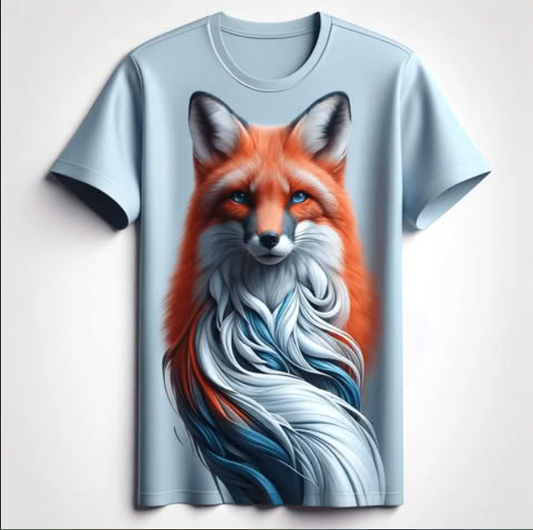 Light Blue Fox T-Shirt – Smart & Fearless