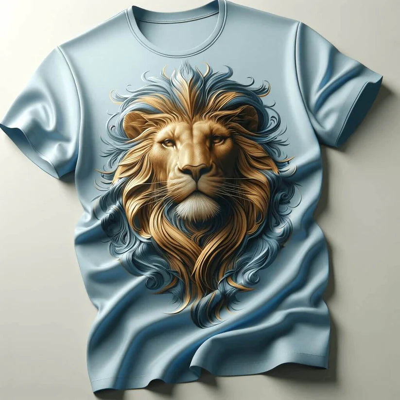 Stylish Sky Blue Lion T-shirt