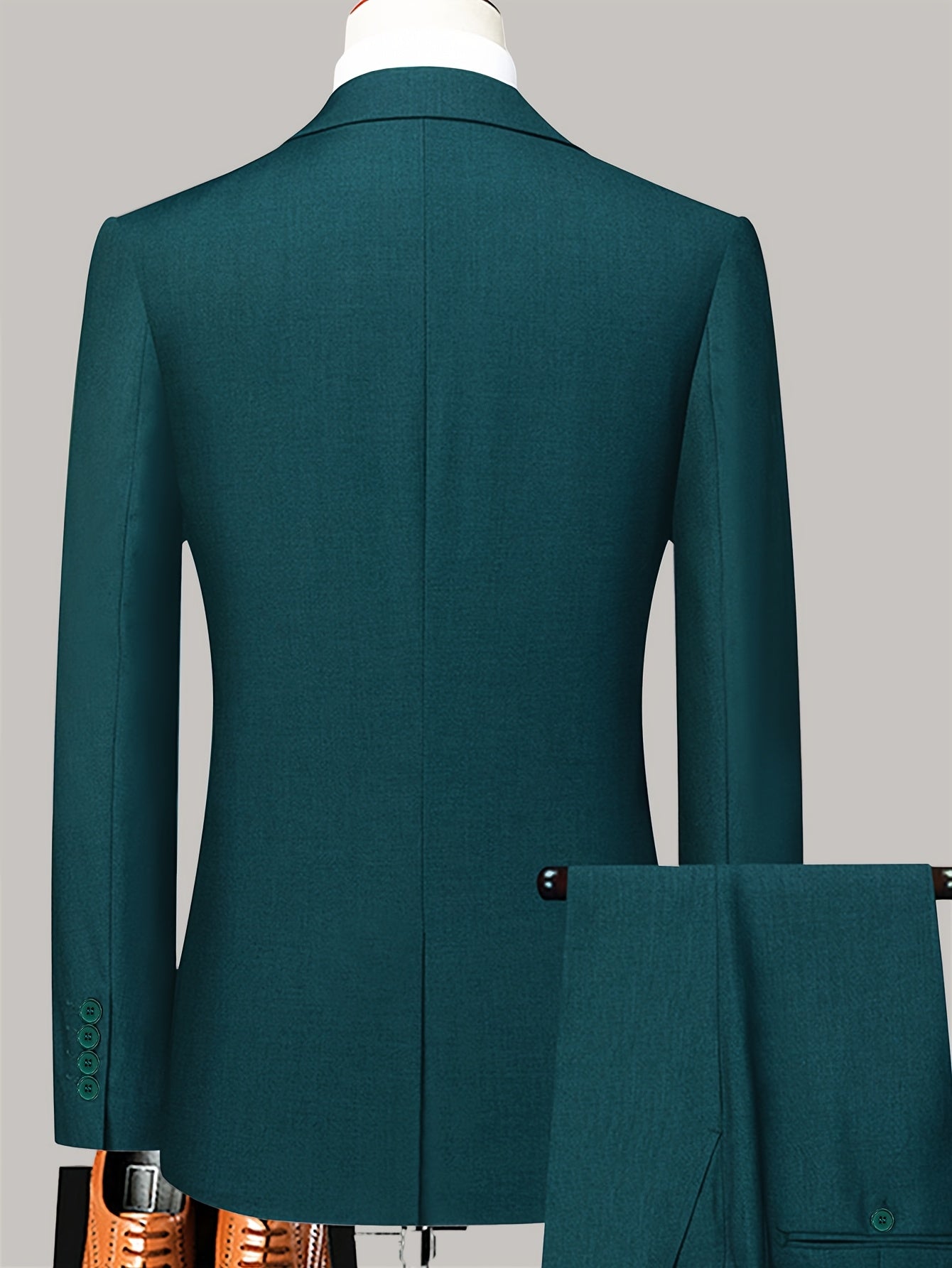 [Lightweight Business Suit] Men's Lightweight Business Suit - Two-Piece Spring/Autumn Suit Jacket with Pockets and Pants (Accessories Not Included)