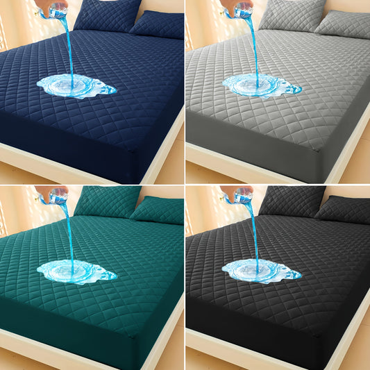 Waterproof Mattress Protector, a Soft And Comfortable Thickened Waterproof Cover, Layered Fitted Sheet Design, Solid Color Bedding, Is The Perfect Choice for Protecting Mattresses in Bedrooms, Guest Rooms, And Hotels