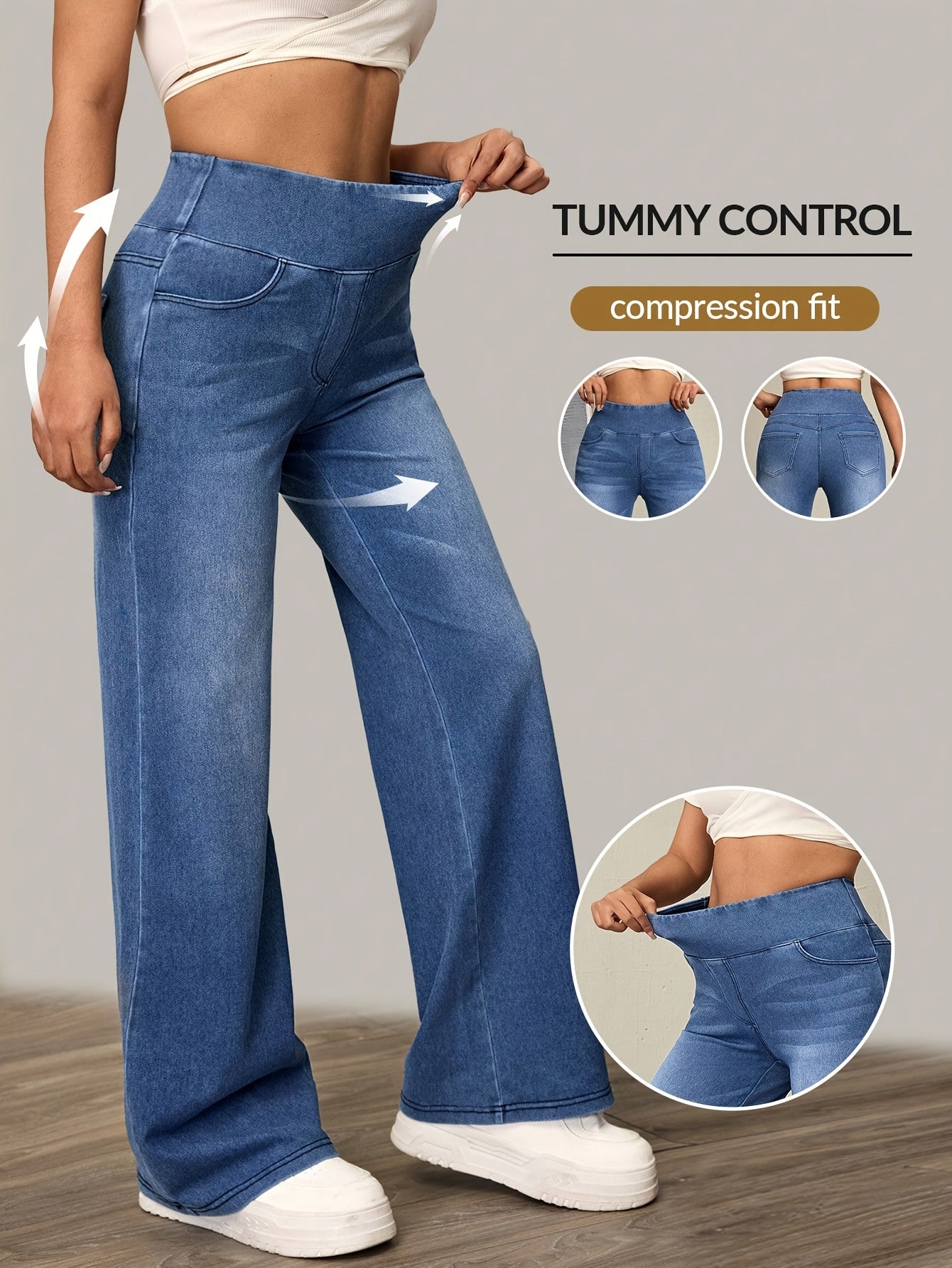 Women'S Loose-Fitting Wide-Leg High-Waisted Stretchy Comfortable Yoga Pants, Elegant And Stylish.