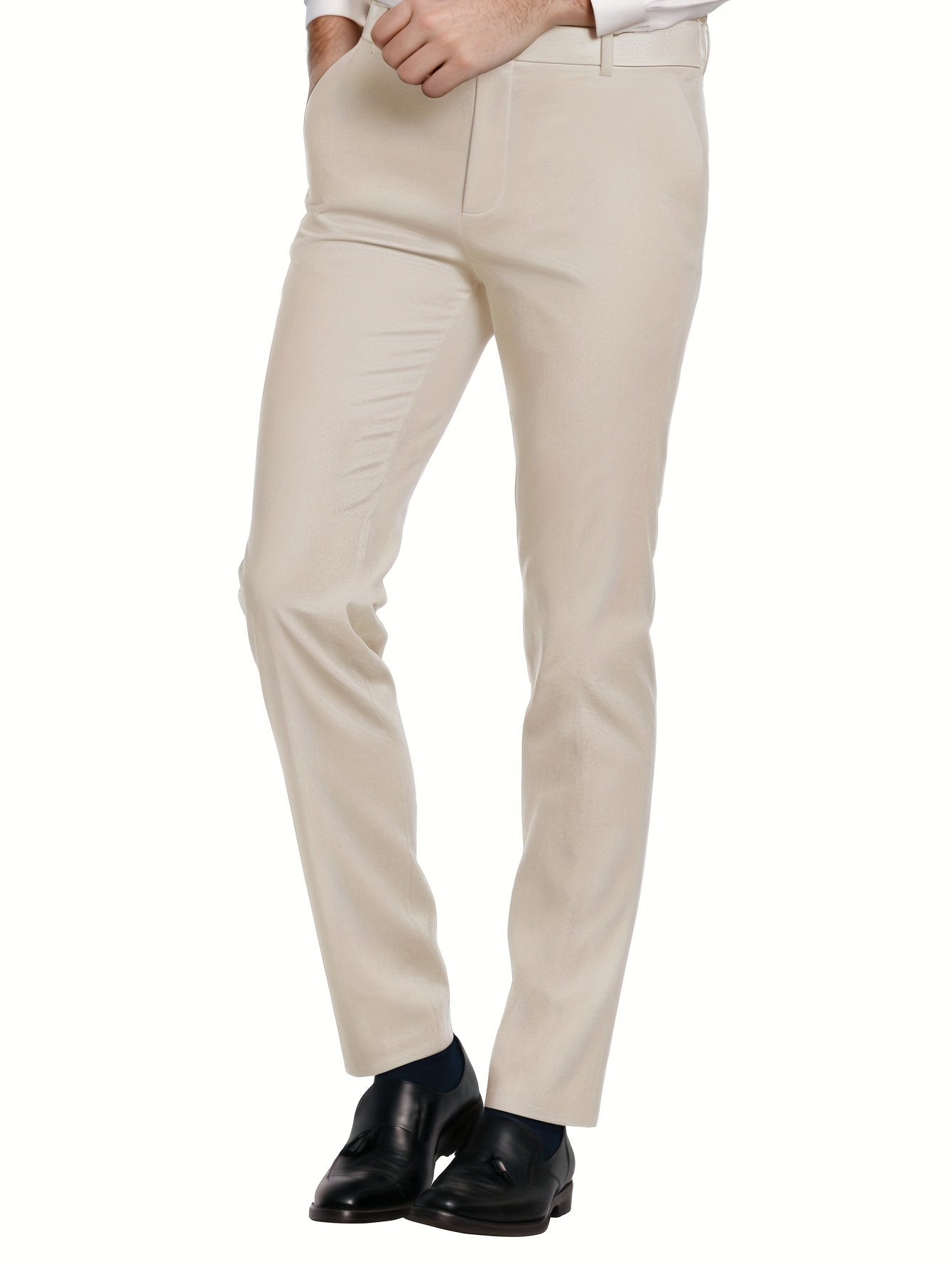 2024 Men'S Fashion New Casual Boutique Business Solid Color Stretch Fabric Double Slit Slim Evening Suit Coat Pants Vest Three Piece Set for Grooms And Best Men Blazers Jacket Trousers Double Breasted Waistcoat 3pcs