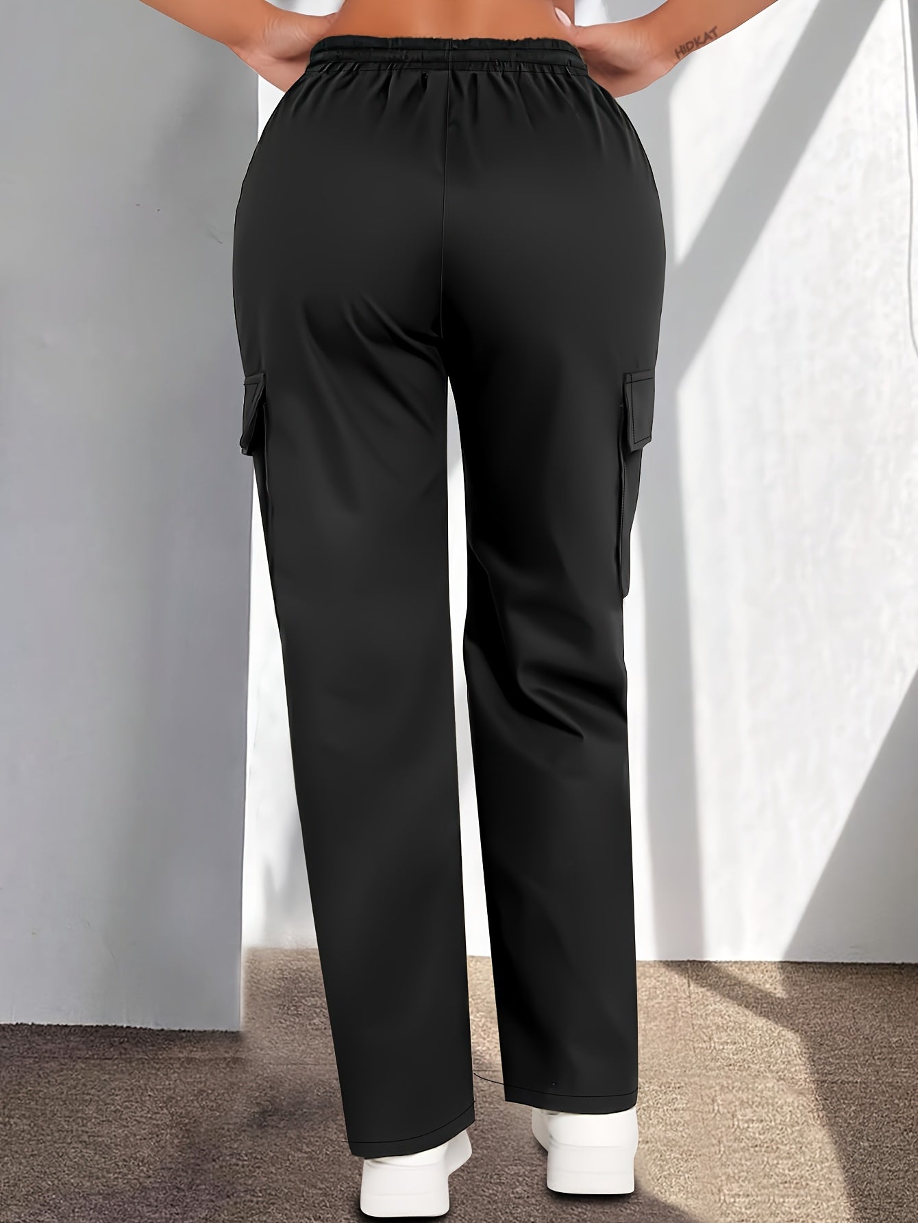 Women'S Casual Cargo Pants | Lightweight, Breathable, Fashionable Patch Pocket Design, Drawstring Waist, Suitable for Outdoor and Daily Wear