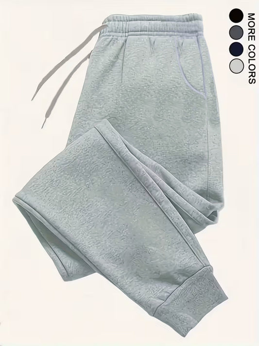 4-color Men's elastic waist jogger pants, suitable for all seasons, simple solid color casual sports pants with pockets, machine washable, ideal for running/fitness/hiking/mountaineering/gifting, fitness joggers/multi-functional joggers