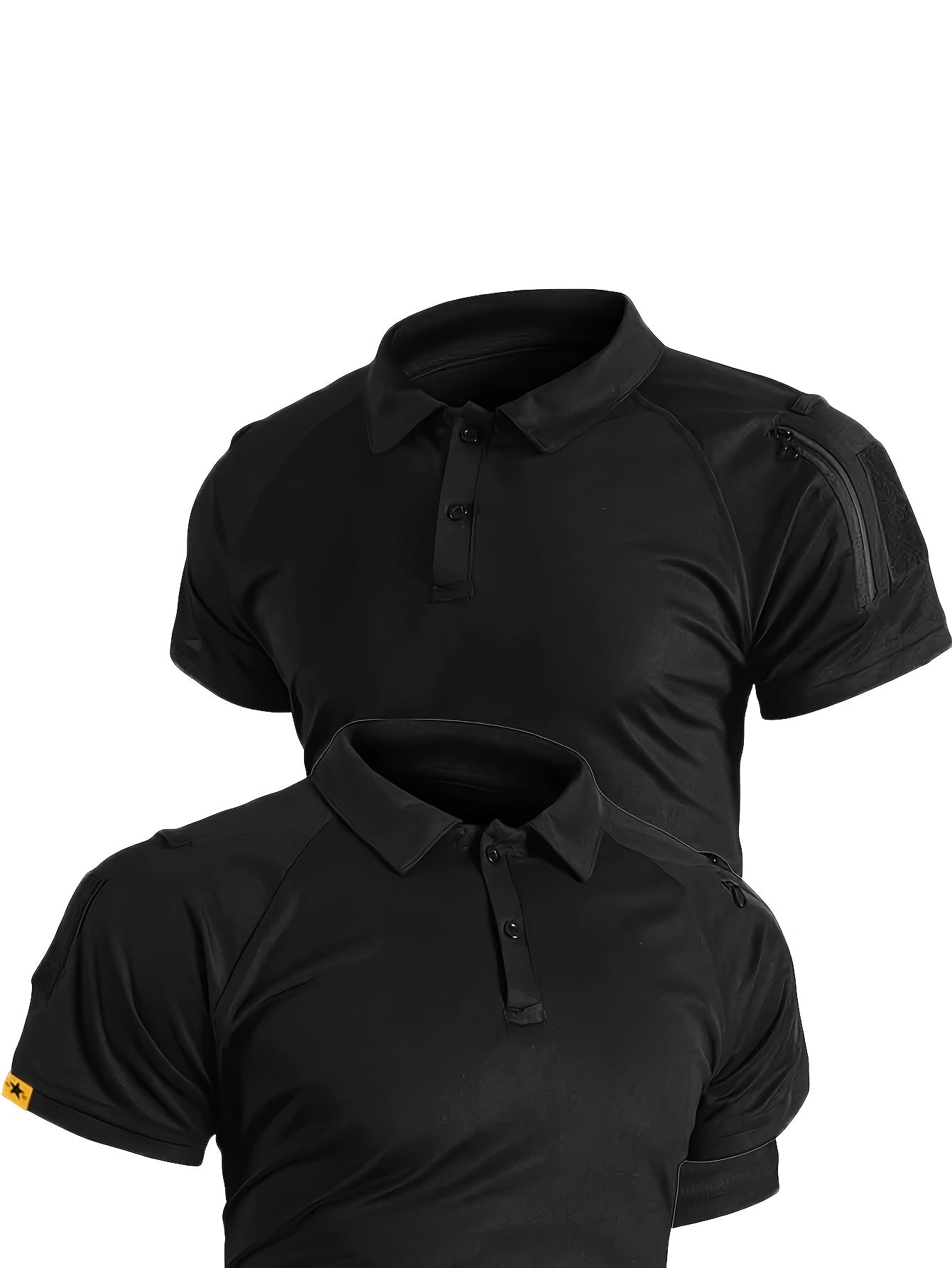 [Men's Quick-Dry Shirt] Quick-Dry Tactical T-Shirt | Men's Outdoor Sports & Casual Wear | Three Buttons, Comfortable Breathable Thin Top