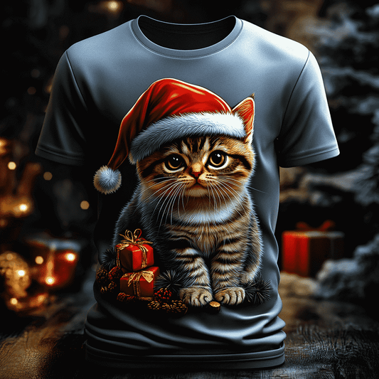 Christmas Kitty with Presents Tee