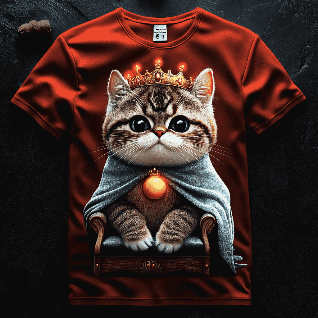 Royal Cat Christmas Crown T-Shirt