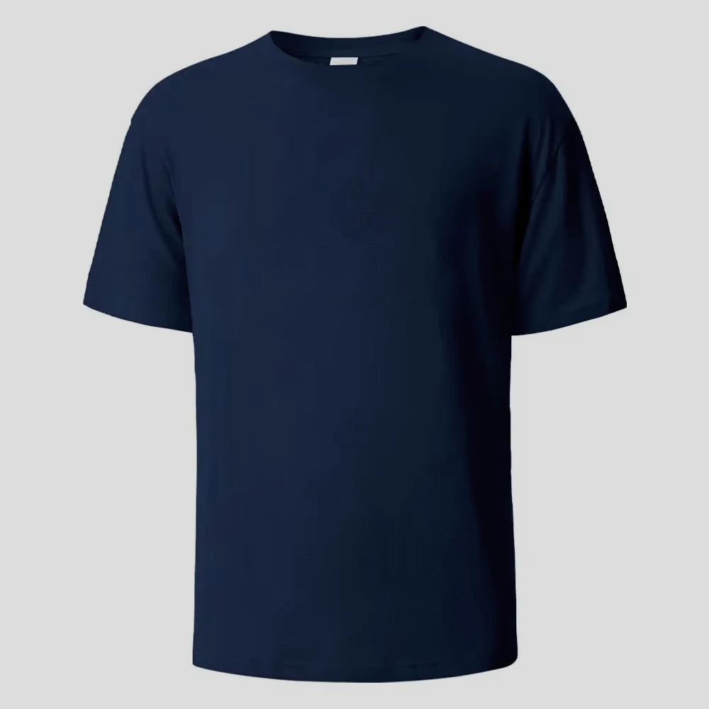 500/300g Heavy-duty White Pure Cotton T-shirt Thickened Threaded Round Neck Short Sleeves Three Needle Half Sleeve Tees