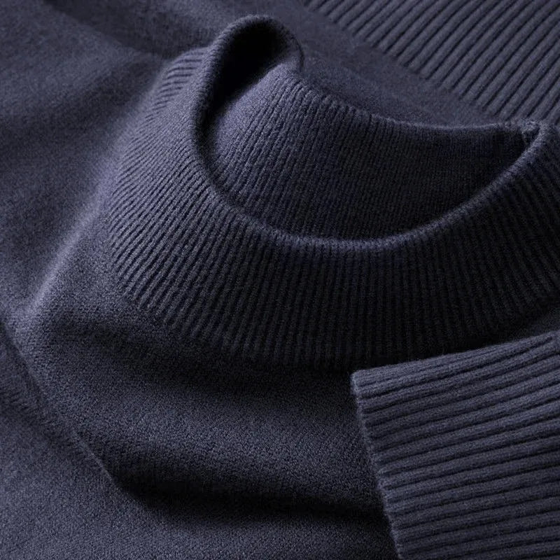 Autumn Mens Casual Mock Turtleneck Sweaters Long Sleeve Thermal Knitted Pullover Sweater Basic Knit Coat Tops Woolen Outerwear