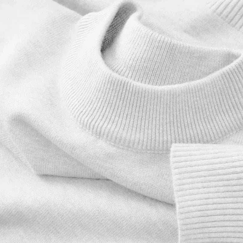 Autumn Mens Casual Mock Turtleneck Sweaters Long Sleeve Thermal Knitted Pullover Sweater Basic Knit Coat Tops Woolen Outerwear