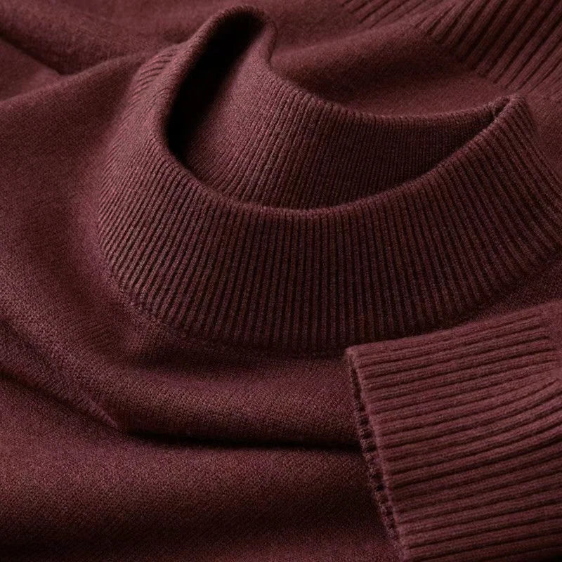 Autumn Mens Casual Mock Turtleneck Sweaters Long Sleeve Thermal Knitted Pullover Sweater Basic Knit Coat Tops Woolen Outerwear